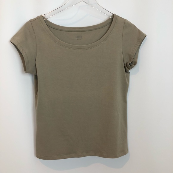 Eileen Fisher Tops - Eileen Fisher taupe organic cotton tee S